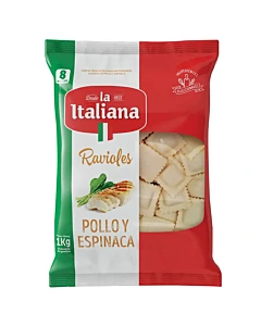 Ravioles Pollo / Verdura La Italiana 1000 Gr