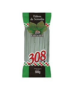 Fideos Tallarín 308 Espinaca 500g