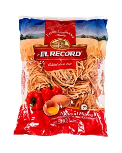 Fideos El Record Nidos Al Huevo Con Morrón Deshidratado 500 G