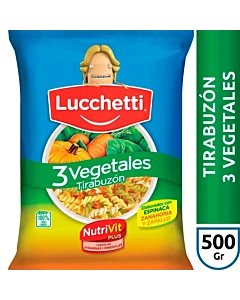 Fideos Lucchetti Tirabuzón 3 Vegetales 500 G