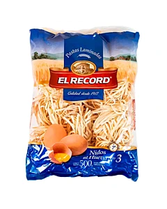 Fideos El Record Nidos Al Huevo, Albahaca, Espinaca Y Ajo 500 G