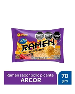 Fideos Listos Arcor Ramen Sabor Pollo Picante 70 G