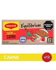 Caldo Maggi® Menos Sodio Carne 12 U