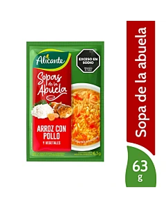 Sopa Alicante Arroz Con Pollo Y Vegetales 63g