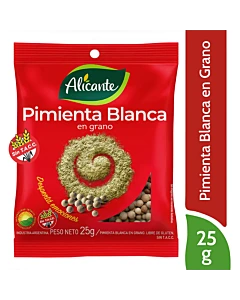 Pimienta Blanca Alicante En Granos Sin Tacc 25gr