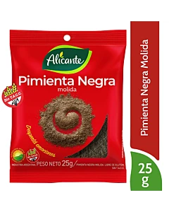 Pimienta Negra Alicante Molida Sin Tacc 25gr