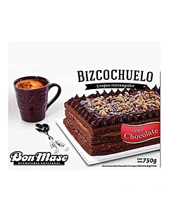 Bizcochuelo Bon Mase Rectangular Sabor Chocolate De 3 Capas 450 G
