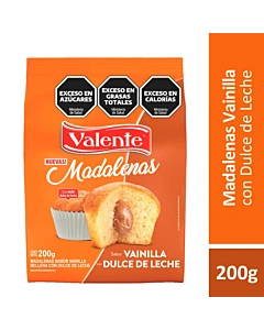 Madalenas Valente De Vainilla Con Dulce De Leche 200 G