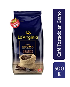 Cafe Tostado En Granos La Virginia Puro Aroma X 500g