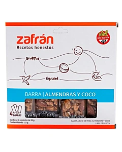 Barrita De Cereal Zafrán Almendras Y Coco 4 U 112 G