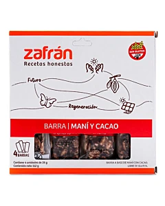 Barrita De Cereal Zafrán Maní Y Cacao 4 U 112 G