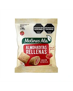 Almohaditas Molinos Ala Rellenas Corazón De Frutilla 90 G