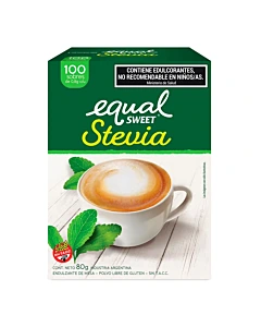 Edulcorante En Polvo Equalsweet Stevia 100un