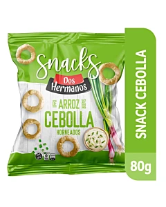 Aritos De Arroz Sabor Crema Y Cebolla Dos Hermanos 80 Gr