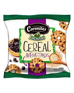 Galletitas Fachitas Coronitas Cereal Avena Y Pasas 140gr