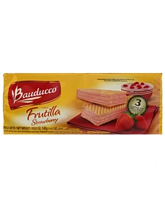 Obleas Rellenas Sabor Fresa Wafer Bauducco 140gr