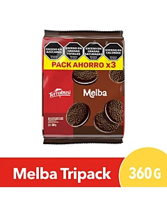 Galletitas Dulces Melba Rellenas Con Crema 360 G