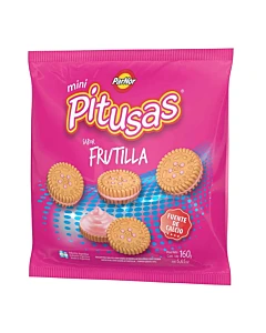 Galletitas Rellenas Pitusas Sabor Frutilla 160g