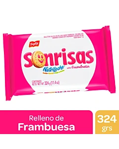 Galletitas Rellenas Frambuesa Tripack Sonrisas 324 Gr