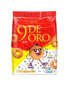 Galletitas Dulces 9 De Oro Anillitos Vainilla 120 G
