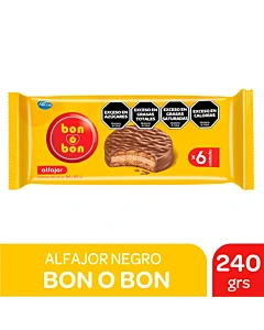 Alfajor Bon O Bon Negro 6 U 240 G