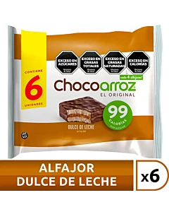 Alfajor De Arroz Chocoarroz Dulce De Leche X 6u