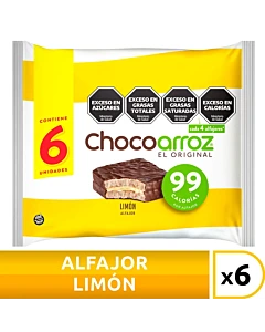 Alfajor De Arroz Chocoarroz Limon X 6u