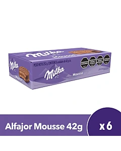 Alfajor Milka Simple Mousse 42g Display X 6 Un.