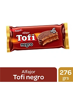 Alfajor Tofi Chocolate Negro 6 U 276 G