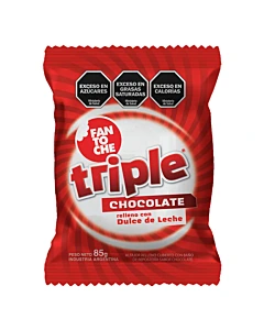 Alfajor Fantoche Triple Chocolate Relleno Con Dulce De Leche 85 G