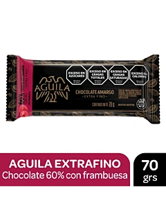 Tableta De Chocolate Aguila 60% Cacao Con Frambuesa 70 G