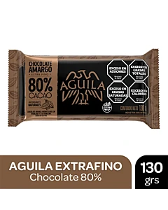 Tableta De Chocolate Aguila Cacao 80% 130 G