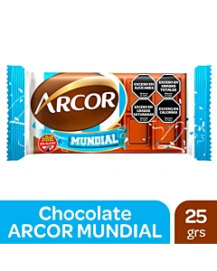 Tableta De Chocolate Arcor Mundial 25 G