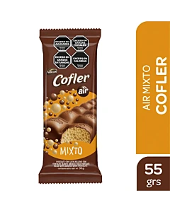 Tableta De Chocolate Cofler Aireado Blanco Y Negro 55 G