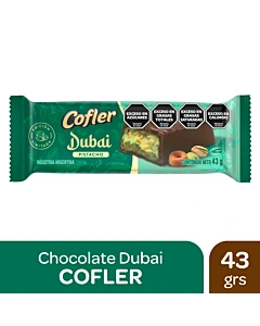 Tableta De Chocolate Cofler Dubai Pistacho 43 G
