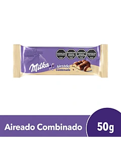 Tableta De Chocolate Milka Aireado Combinado 50 G