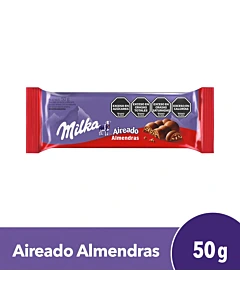 Tableta De Chocolate Milka Aireado Con Almendras 50 G