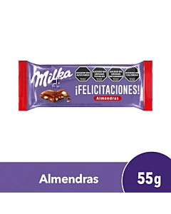 Tableta De Chocolate Milka Con Almendras 55 G