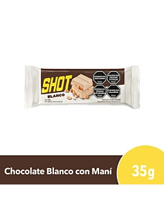 Chocolate Shot Blanco Con Maní 35 G