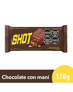 Tableta De Chocolate Shot Con Maní 170 G