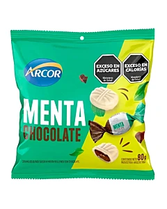 Caramelos Arcor Menta Con Chocolate 80 G