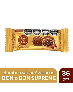 Bombón Bon O Bon Supreme Sabor Avellanas 36 G
