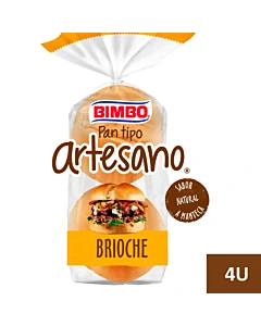 Pan De Hamburguesa Bimbo Artesano Brioche 240 G 4 U
