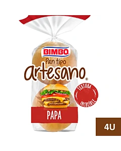 Pan De Hamburguesa Bimbo Artesano Papa 240 G 4 U