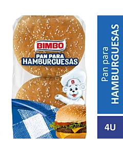 Pan Para Hamburguesas Bimbo Con Sésamo 210 G 4 U