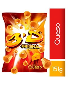Tubitos De Harina De Maíz Sabor Queso 3d Mega Queso 143 G