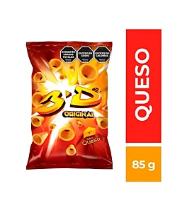 Tubitos De Harina De Maíz Sabor Queso 3d Mega Queso 85 G