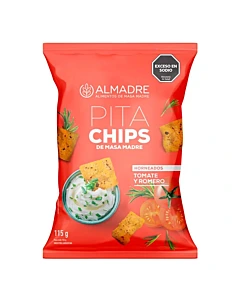 Snack Almadre Pita Chips Tomate Y Romero 115 G