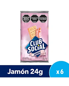 Galletitas Crackers Club Social Sabor Jamón 24 G 6u