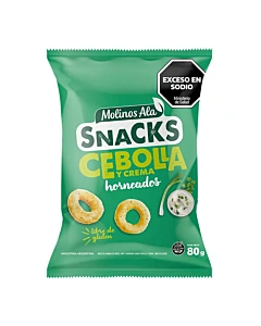 Snack De Maíz Molinos Ala Cebolla Y Crema 80 G